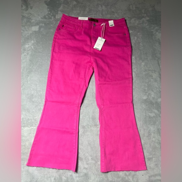 NWD Judy Blue Garment Dyed Pink High Waist Jeans Womens Size 15/32 - Picture 1 of 12